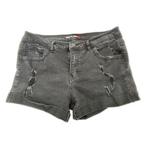 Women's Nine Planet Mid-Rise Mini Shorts, Black- Size L
